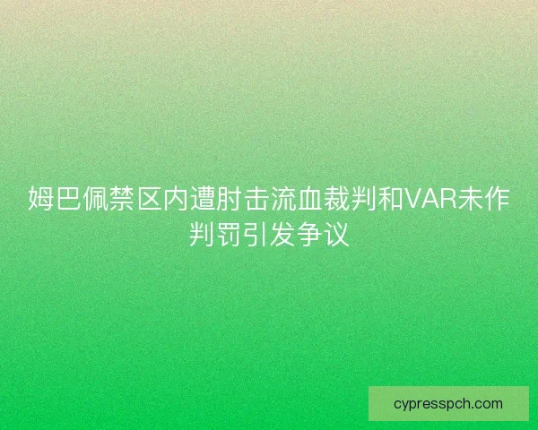 姆巴佩禁区内遭肘击流血裁判和VAR未作判罚引发争议